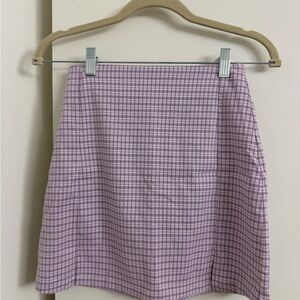 Brandy Melville Lavender Checkered Mini Skirt